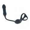 Vibrating and Thrusting Silicone Tri O Cockring with Prostate Stimulator - Black